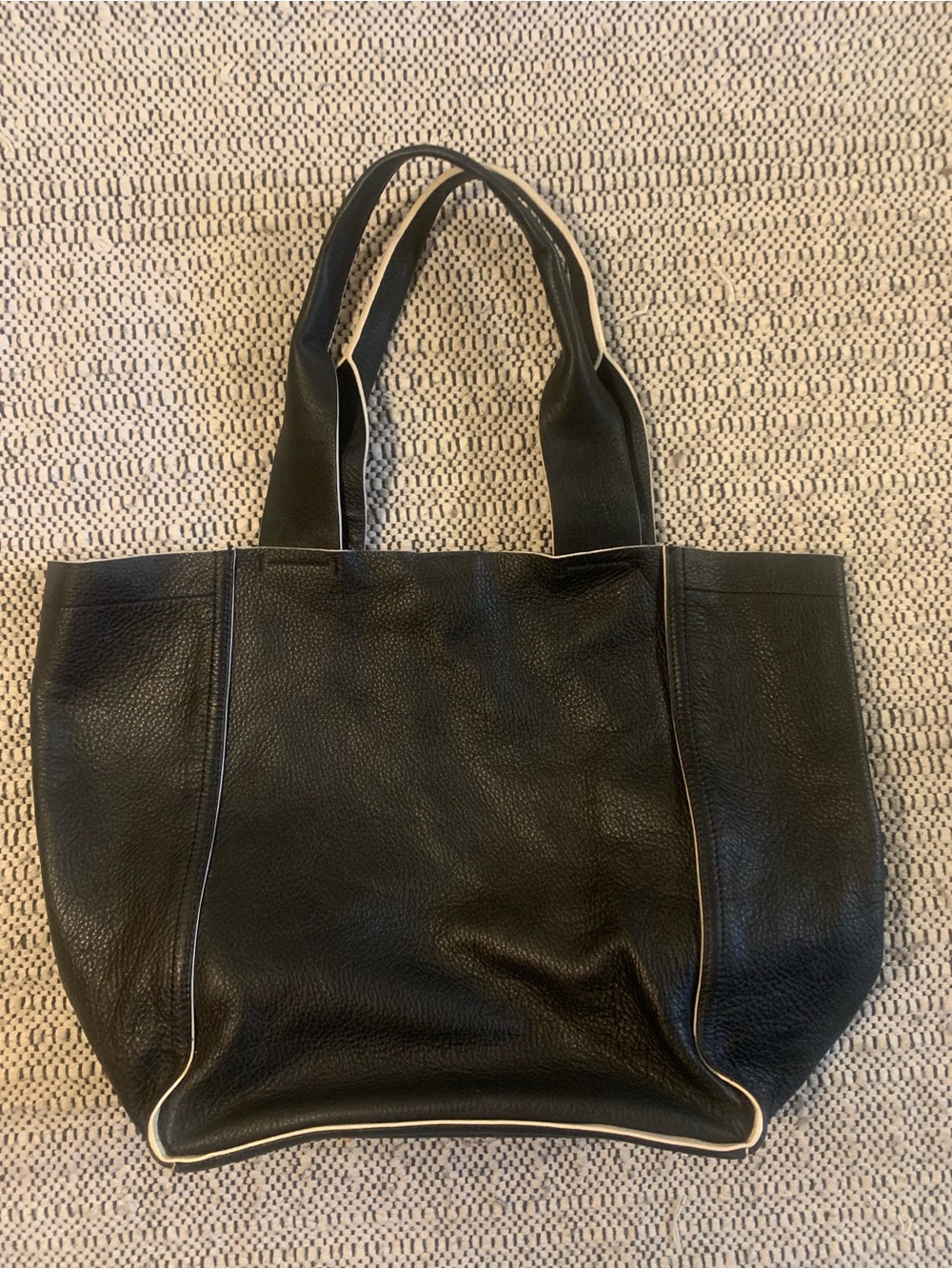 Gap Black Leather Large Origami Tote Bag